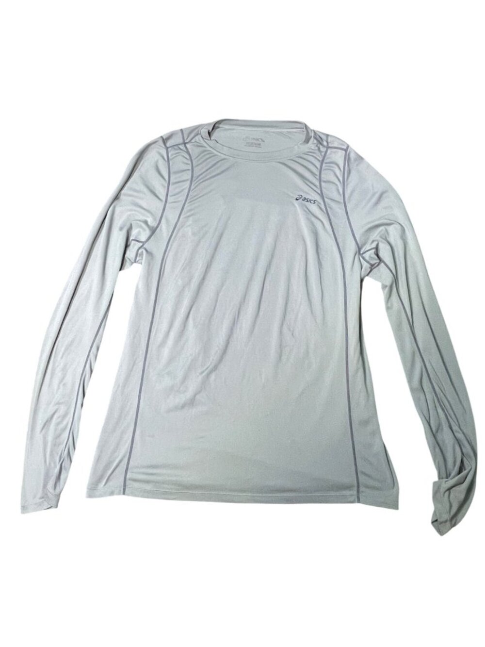 Asics Mens Light Gray Long Sleeve Performance Shirt M